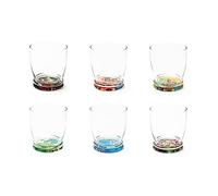 Excelsa Kimono Set of 6 Glasses with Decorated Background, Ml. 340, Diameter 8 Cm, Glass