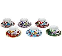 Excelsa Lisbon Set of Coffee Cups with Saucer, Multi-Colour