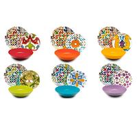 Excelsa Lisbona 18-Piece Porcelain and Ceramic Dinner Set, Multi-Coloured