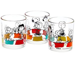 Excelsa Peanuts Pack of 3 Glasses 25 cm 8 x 8 x 9 cm 3