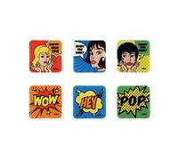 Excelsa Pop Set of 6 Coasters, 100% Polyester