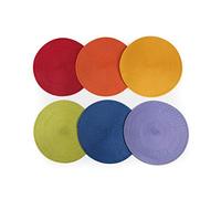 Excelsa Set of 6 Placemats, Polypropylene, Multi-Coloured, Diametro 36 cm
