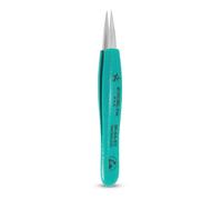 Excelta Stainless Steel Ergo-Tweeze Industrial Tweezer, Straight, Medium Point, 5 inch, Anti-Static, Anti-Magnetic, Ergonomic