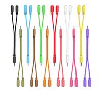 ExcelValley - 12-Pack - Mono Splitter Y Patch Cables - TS 3.5mm 1/8" Eurorack Synth Synthesizer