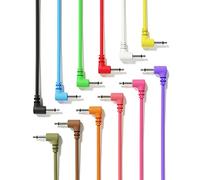 ExcelValley - 12-Pack - Right Angle Mono Modular Patch Cables - 3.5mm 1/8" Eurorack Synthesizer [200 cm - 79"]