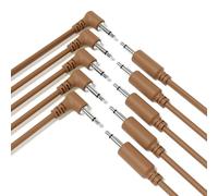 ExcelValley - 5-Pack Hybrid Mono Modular Patch Cables TS 3.5mm 1/8" [Brown - 20cm 8"]