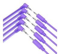 ExcelValley - 5-Pack Hybrid Mono Modular Patch Cables TS 3.5mm 1/8" [Purple - 20cm 8"]