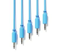 ExcelValley - 5 Pack - Mono Modular Patch Cables - TS 3.5mm 1/8" Eurorack Synthesizer [Blue - 150 cm - 59"]