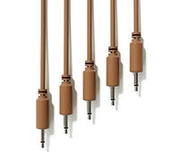 ExcelValley - 5 Pack - Mono Modular Patch Cables - TS 3.5mm 1/8" Eurorack Synthesizer [Brown - 45 cm - 18"]