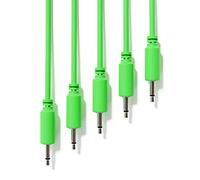ExcelValley - 5 Pack - Mono Modular Patch Cables - TS 3.5mm 1/8" Eurorack Synthesizer [Green - 60 cm - 24"]
