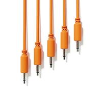 ExcelValley - 5 Pack - Mono Modular Patch Cables - TS 3.5mm 1/8" Eurorack Synthesizer [Orange - 45 cm - 18"]