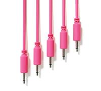 ExcelValley - 5 Pack - Mono Modular Patch Cables - TS 3.5mm 1/8" Eurorack Synthesizer [Pink - 20 cm - 8"]