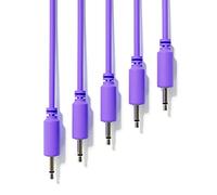 ExcelValley - 5 Pack - Mono Modular Patch Cables - TS 3.5mm 1/8" Eurorack Synthesizer [Purple - 20 cm - 8"]