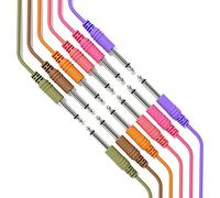 ExcelValley - 6B-Pack - Mono Instrument Guitar Cable - Patch Lead TS 6.35mm 1/4" [15cm 6"]