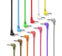 ExcelValley - Right Angle Mono Modular Patch Cables TS 3.5mm 1/8 inch Eurorack Synthesizer [13-Pack | 20 cm - 7.87"]