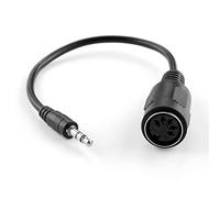 ExcelValley TRS DIN Sync Breakout Adapter Cable - 15cm - Black - Male-to-Female - Compatible with Arturia Beatstep Pro, DrumBrute, Keystep