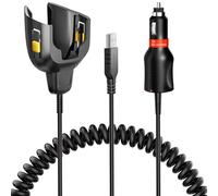 EXCEPOWER 2-in-1 Car Charger Cable for Zebra Symbol TC77 TC70 TC72 TC75 TC70X TC75X TC700H TC700K TC77HL TC720L Barcode Scanners - Dual Auto and USB Charging Ports - CHG-TC7X-CLA1-01