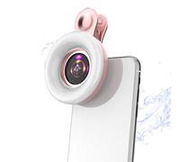 Exception Cell Phone Lens with Beauty LED Flash Light, 15X Macro Lens, 3 Adjustable Brightness Fill Light for iPhone Samsung Cell Phone,A