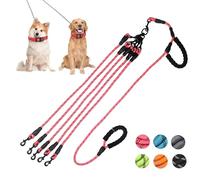 Exceptional 360 Anti-Tangle & No Pull Dog Leash - 5 Handle & Reflective for Safety & Convenience, Suitable for Small & Medium Dogs (Pink, 5 Way)