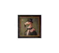 Exceptional Art Baron Von Blush - Gentleman Flamingo Oxford Square Frame - 44 x 44cm