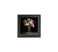 Exceptional Art Blush Lilies After Dark - Black Hurstwood square frame - Lilies After Dark - 44 x 44 cm