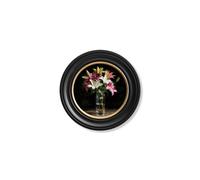 Exceptional Art Blush Lilies After Dark - Oxford round frame - Lilies After Dark - 44 x 44 cm