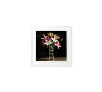 Exceptional Art Blush Lilies After Dark - Strong White Hurstwood square frame - Lilies After Dark - 44 x 44 cm