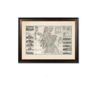 Exceptional Art c.1714 Map of Scotland - 70 x 95cm - Oxford