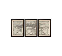 Exceptional Art c.1746 London Triptych Map - 114 x 50cm - Oxford Slim