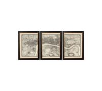 Exceptional Art c.1746 London Triptych Map - 150cm x 67cm - Oxford Slim