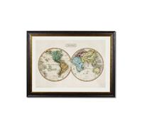 Exceptional Art c.1800s Map of the World - 70 x 95cm - Oxford