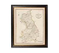 Exceptional Art c.1806 County Maps of England - 84 x 70cm - Black - Cambridgeshire