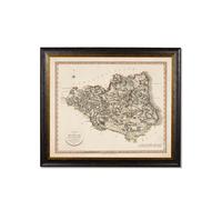 Exceptional Art c.1806 County Maps of England - 84 x 70cm - Black - Durham