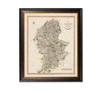 Exceptional Art c.1806 County Maps of England - 84 x 70cm - Black - Staffordshire