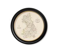 Exceptional Art c.1806 County Maps of England - Round - 70 x 70cm - Black - Cambridgeshire