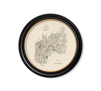 Exceptional Art c.1806 County Maps of England - Round - 70 x 70cm - Black - Gloucestershire