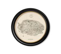 Exceptional Art c.1806 County Maps of England - Round - 70 x 70cm - Black - Norfolk