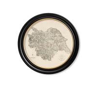 Exceptional Art c.1806 County Maps of England - Round - 70 x 70cm - Black - Yorkshire
