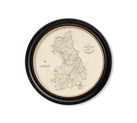 Exceptional Art c.1806 County Maps of England - Round - 96 x 96cm - Black - Cambridgeshire