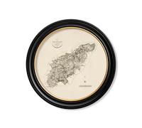 Exceptional Art c.1806 County Maps of England - Round - 96 x 96cm - Black - Northamptonshire