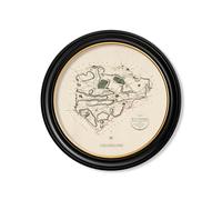 Exceptional Art c.1806 County Maps of England - Round - 96 x 96cm - Black - Rutland