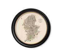 Exceptional Art c.1806 County Maps of England - Round - 96 x 96cm - Black - Staffordshire