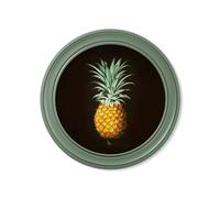 Exceptional Art c.1812 Pineapple Study (Black) - Green Round Frame - 120 x 120cm - Oxford Round