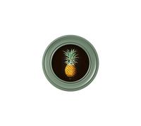 Exceptional Art c.1812 Pineapple Study (Black) - Green Round Frame - 44 x 44 cm - Oxford Round