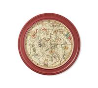 Exceptional Art c.1820 Map of Constellations - Round Frame Red - 70 x 70cm - Red - Northern Hemisphere