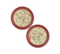 Exceptional Art c.1820 Map of Constellations - Round Frame Red - 70 x 70cm - Red - Set of 2