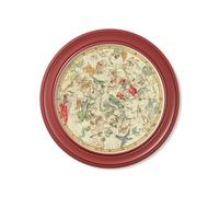 Exceptional Art c.1820 Map of Constellations - Round Frame Red - 70 x 70cm - Red - Southern Hemisphere
