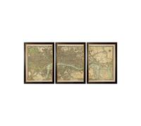 Exceptional Art c.1827 London Triptych Map - 114 x 50cm - Oxford Slim