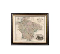 Exceptional Art c.1830 County Maps of England - 70 x 84cm - Black - Devon