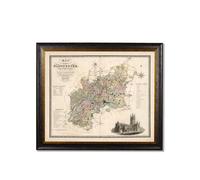 Exceptional Art c.1830 County Maps of England - 70 x 84cm - Black - Gloucester